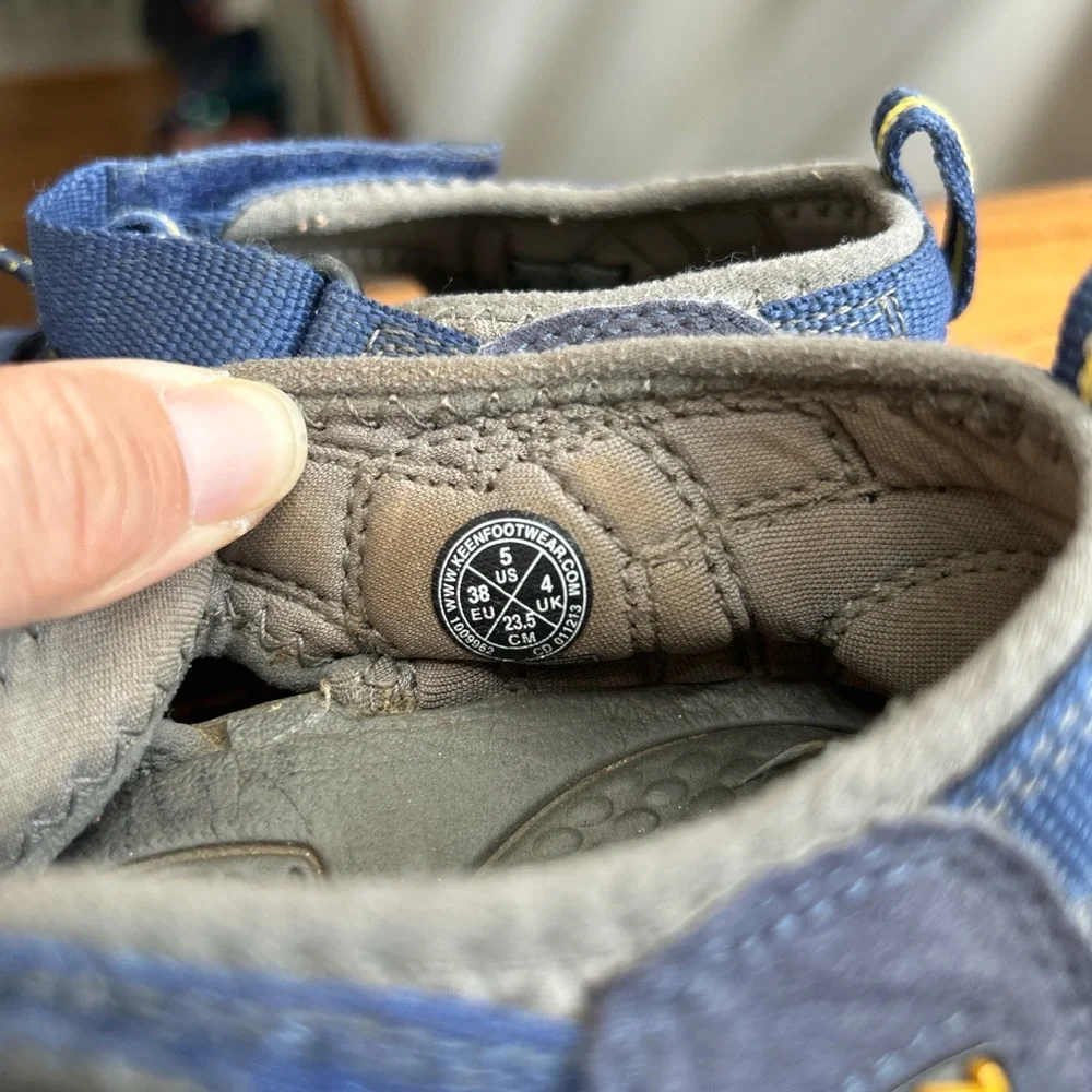 KEEN Kids' Newport H2 Sandals in a blue colorway hiking beach camp outdoors